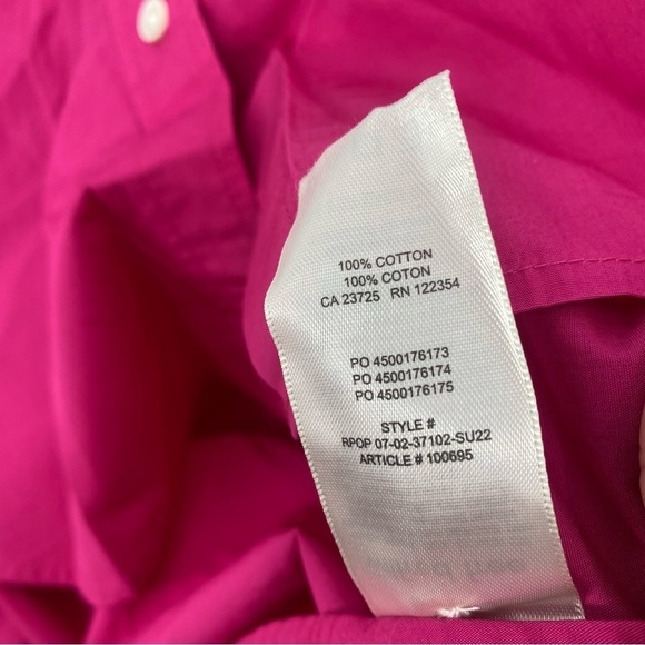 ARITZIA Wilfred Women's 2XS Vital Pink Short Sleeve Button Down Oversized Shirt - Picture 12 of 13